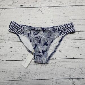 Helen Jon Bikini Bottom Womens Small Blue White‎ Isla Sol Tab Side Hipster Swim